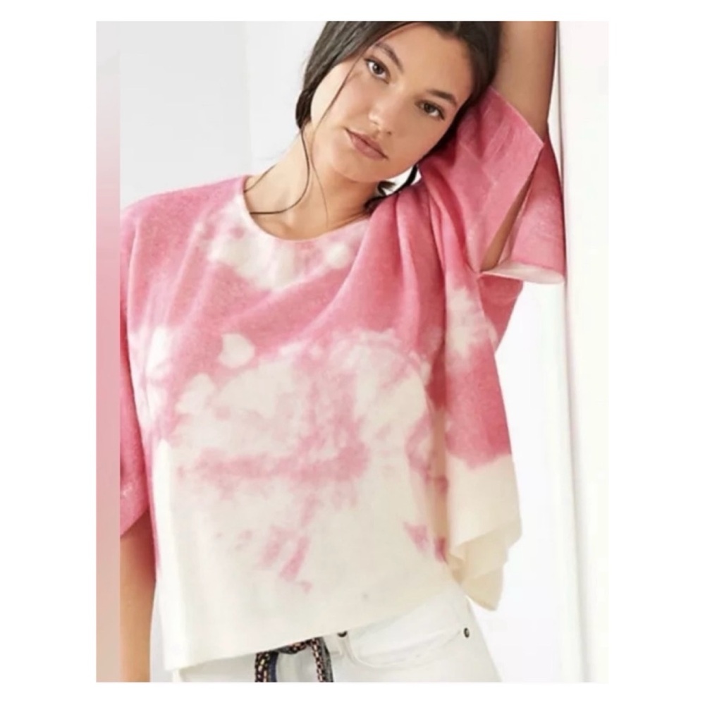 NWOT Anthropologie The Cashmere Collection Draped Sweater in Pink  Size Small